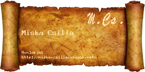 Miska Csilla névjegykártya